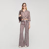 Dorina Floral Print Silk Shirt Marron / Bleu