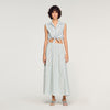 Lucio Cropped Striped Rhinestone Shirt Blue
