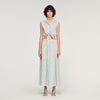 Lucio Cropped Striped Rhinestone Shirt Blue