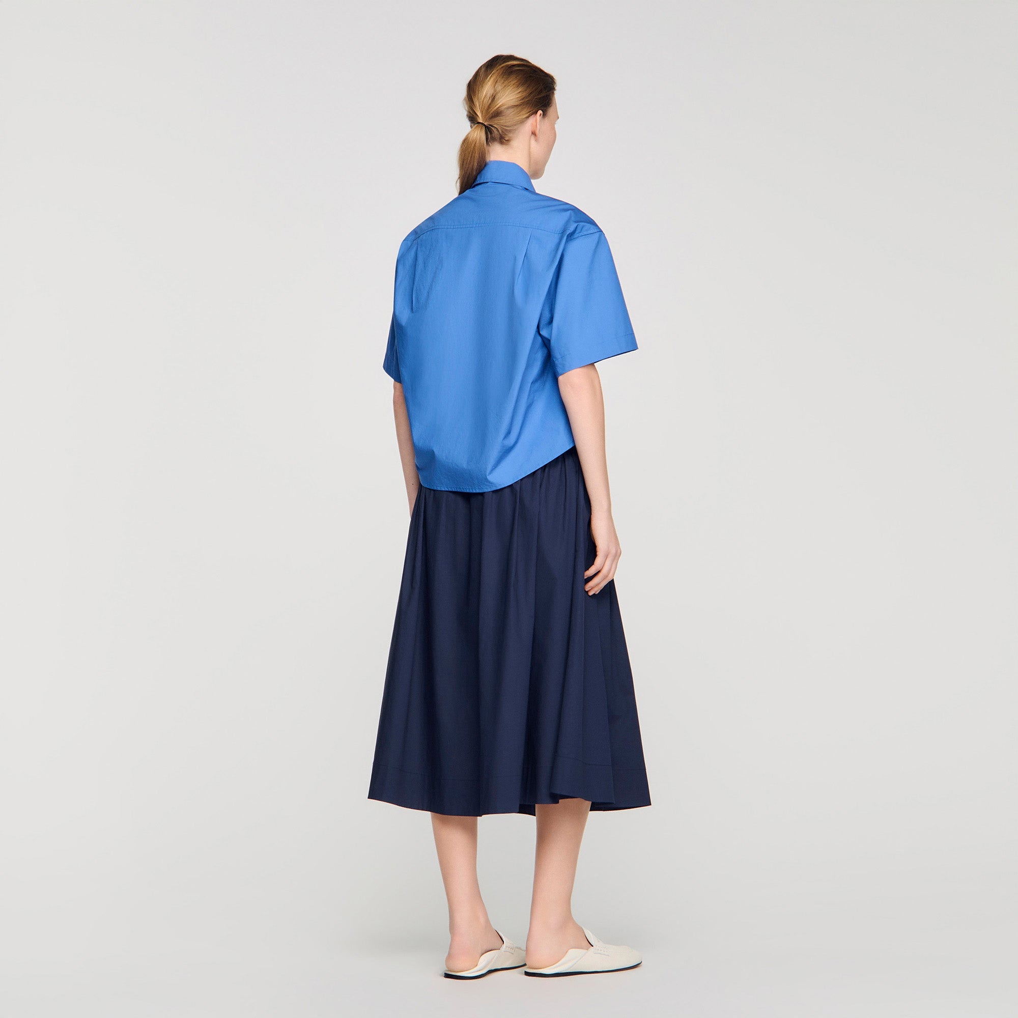 Eliora Embroidered And Beaded Shirt BLUE