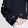 Nerissea  Shirt with beads & rhinestones  Black