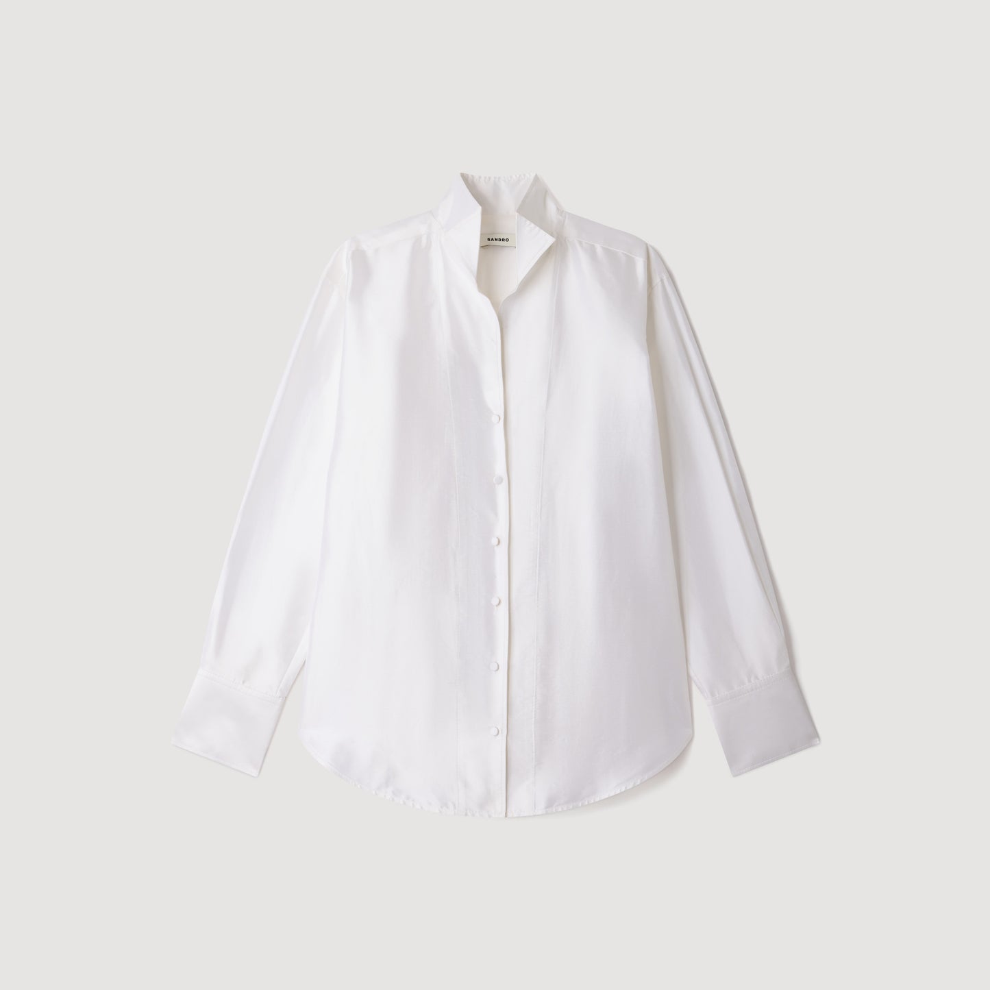 Portocello Oversized silk satin shirt White
