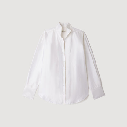 Portocello Oversized silk satin shirt White