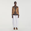 Harlow Scarf print silk shirt Black / Ocher