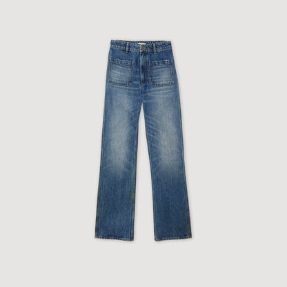 Moore Flared Faded Jeans Blue Jeans
