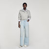 Landon Faded Straight Crystal Patch Jeans Light Blue Jean