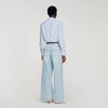 Landon Faded Straight Crystal Patch Jeans Light Blue Jean