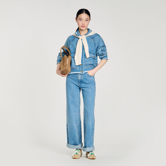 Samuel Faded Wide Straight-Leg Jeans Blue Jean
