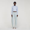 Ethan Faded Barrel Cotton Jeans Sky Blue