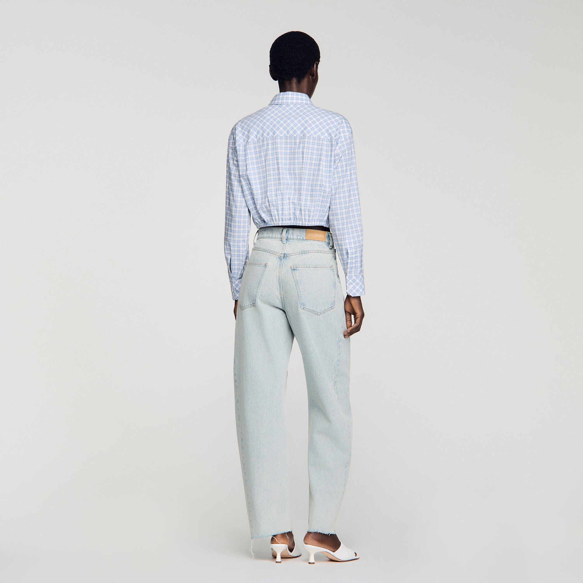 Ethan Faded Barrel Cotton Jeans Sky Blue