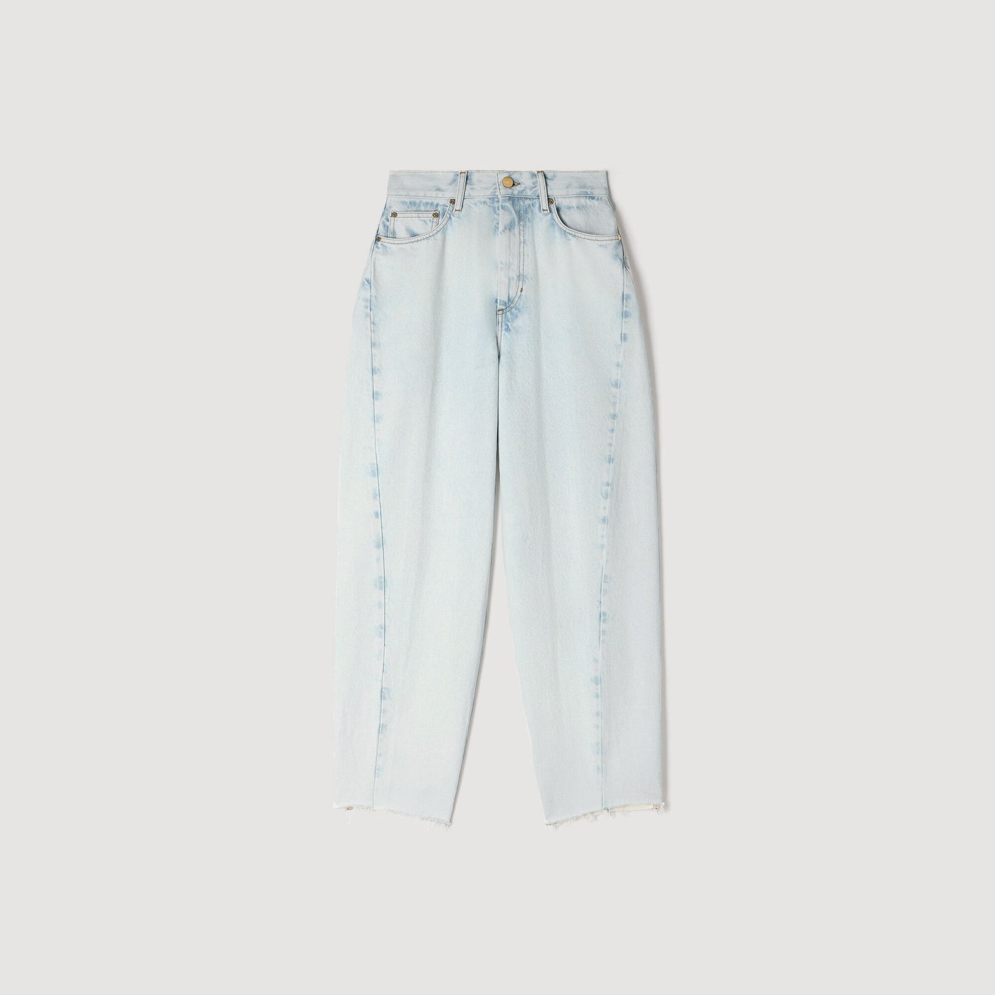 Ethan Faded Barrel Cotton Jeans Sky Blue