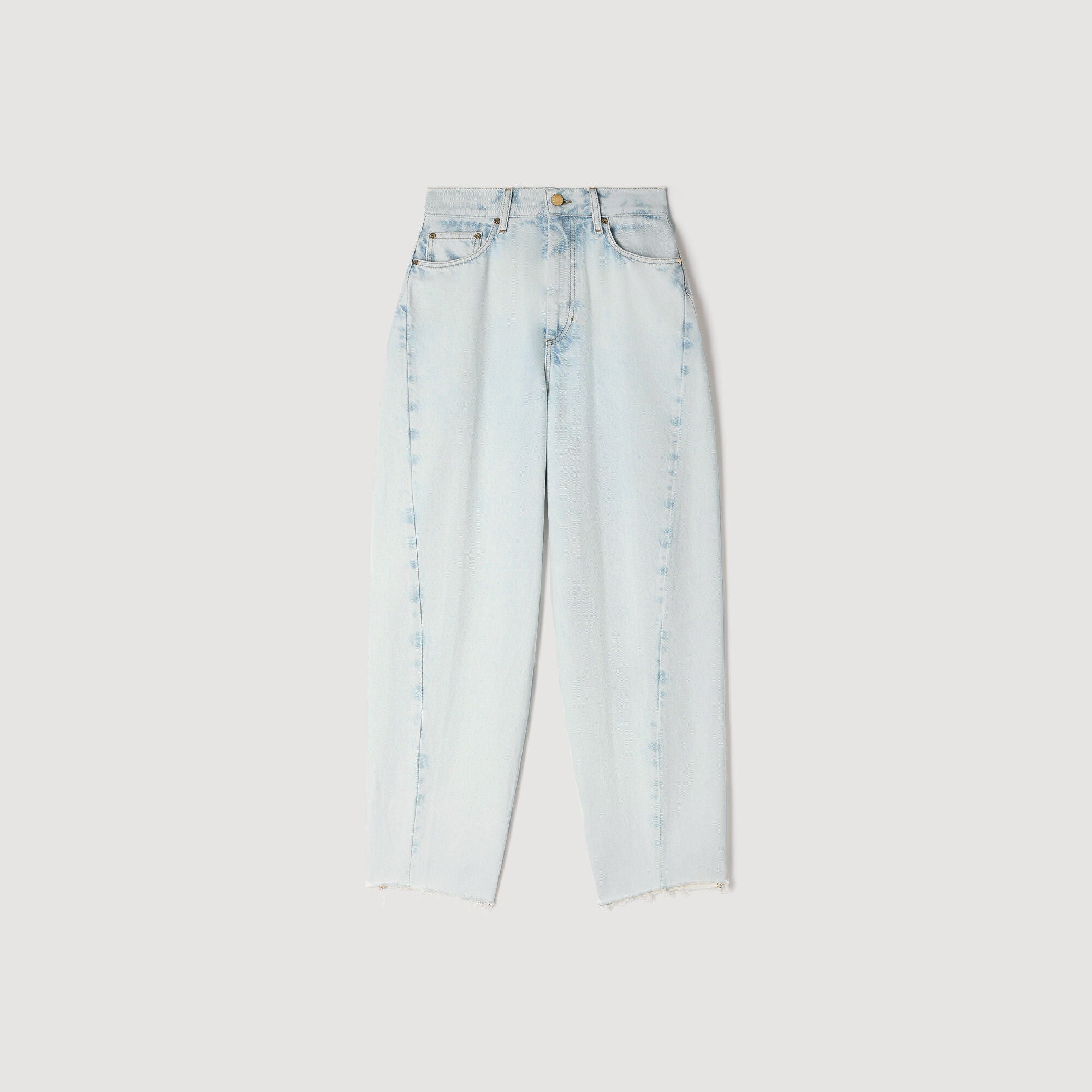 Ethan Faded Barrel Cotton Jeans Sky Blue