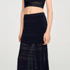 Palma Long Decorative Knit Skirt Black