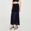 Palma Long Decorative Knit Skirt Black