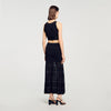 Palma Long Decorative Knit Skirt Black