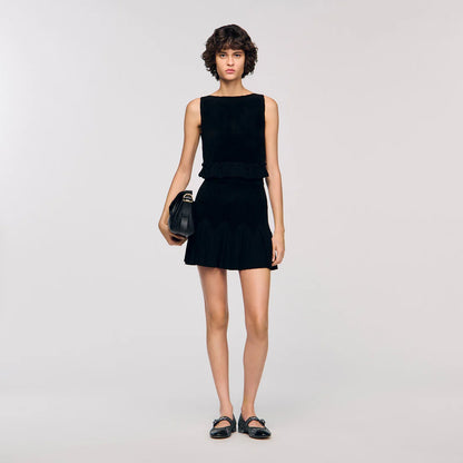 Orea Short Two-Tone Skirt Black