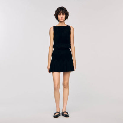 Orea Short Two-Tone Skirt Black