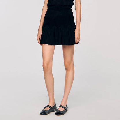 Orea Short Two-Tone Skirt Black