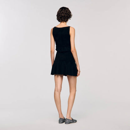 Orea Short Two-Tone Skirt Black