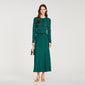 Vanea Beaded Textured Knit Skirt Dark Green