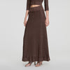 Leslie Long rhinestone knit skirt Brown