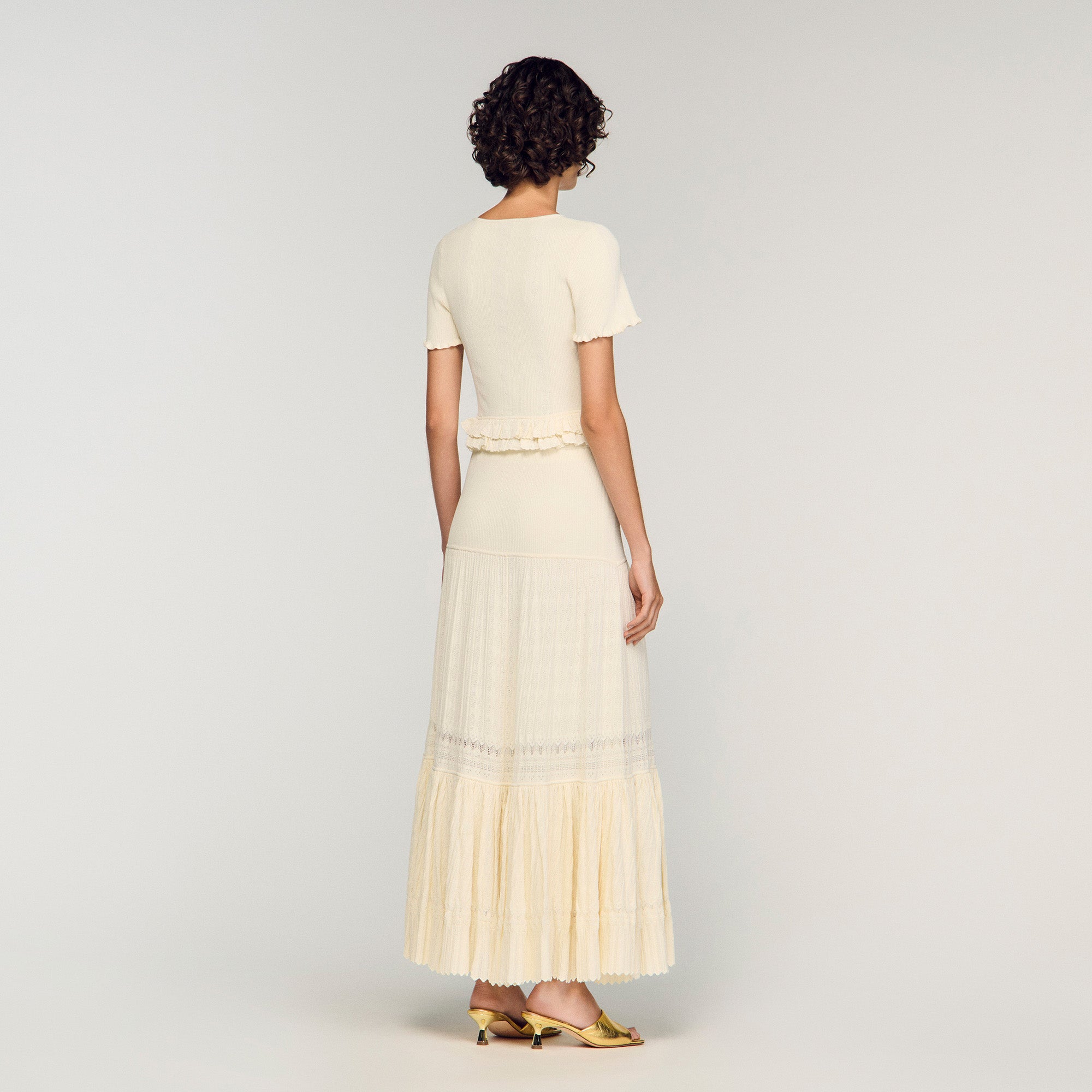 Aria Long Knit Skirt Ecru