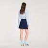 Candice Short Ribbed Skirt With Press Studs Navy Blue