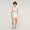Nayla Short Guipure Skirt White