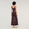 Andriane Pointelle Knit Maxi Skirt Brown