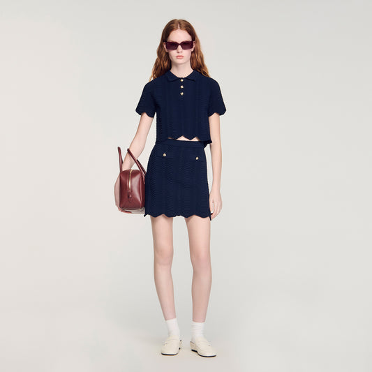 Bamba Short Knit Skirt Navy Blue