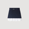 Olivandra Short striped ruffled skirt Black
