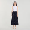 Sorela Rhinestone maxi skirt Black