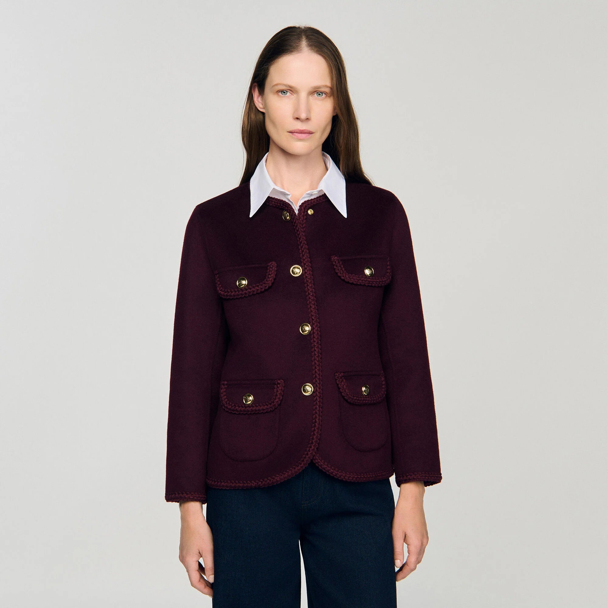 Jilliane Double-Faced Jacket Bordeaux