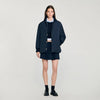 Helios Puffer Jacket With Teddy Collar Navy Blue