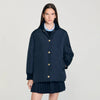 Helios Puffer Jacket With Teddy Collar Navy Blue