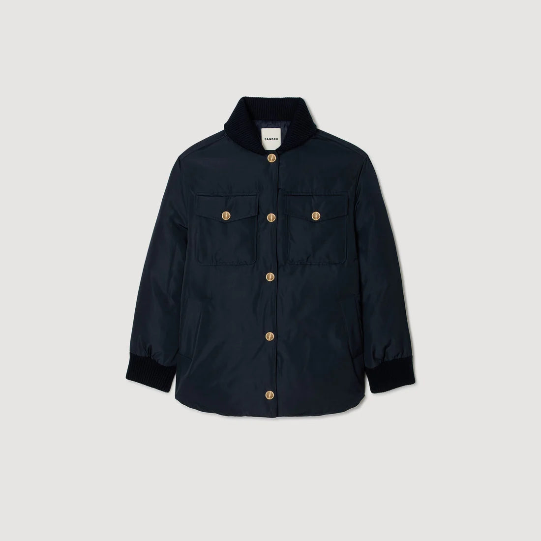 Helios Puffer Jacket With Teddy Collar Navy Blue