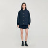 Helios Puffer Jacket With Teddy Collar Navy Blue