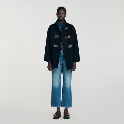 Souverain Oversized Pea Coat Black