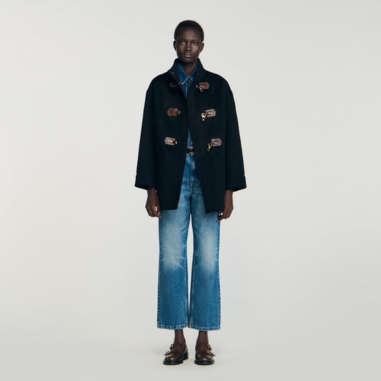 Souverain Oversized Pea Coat Black