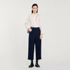 Wide-Leg Trousers Navy Blue