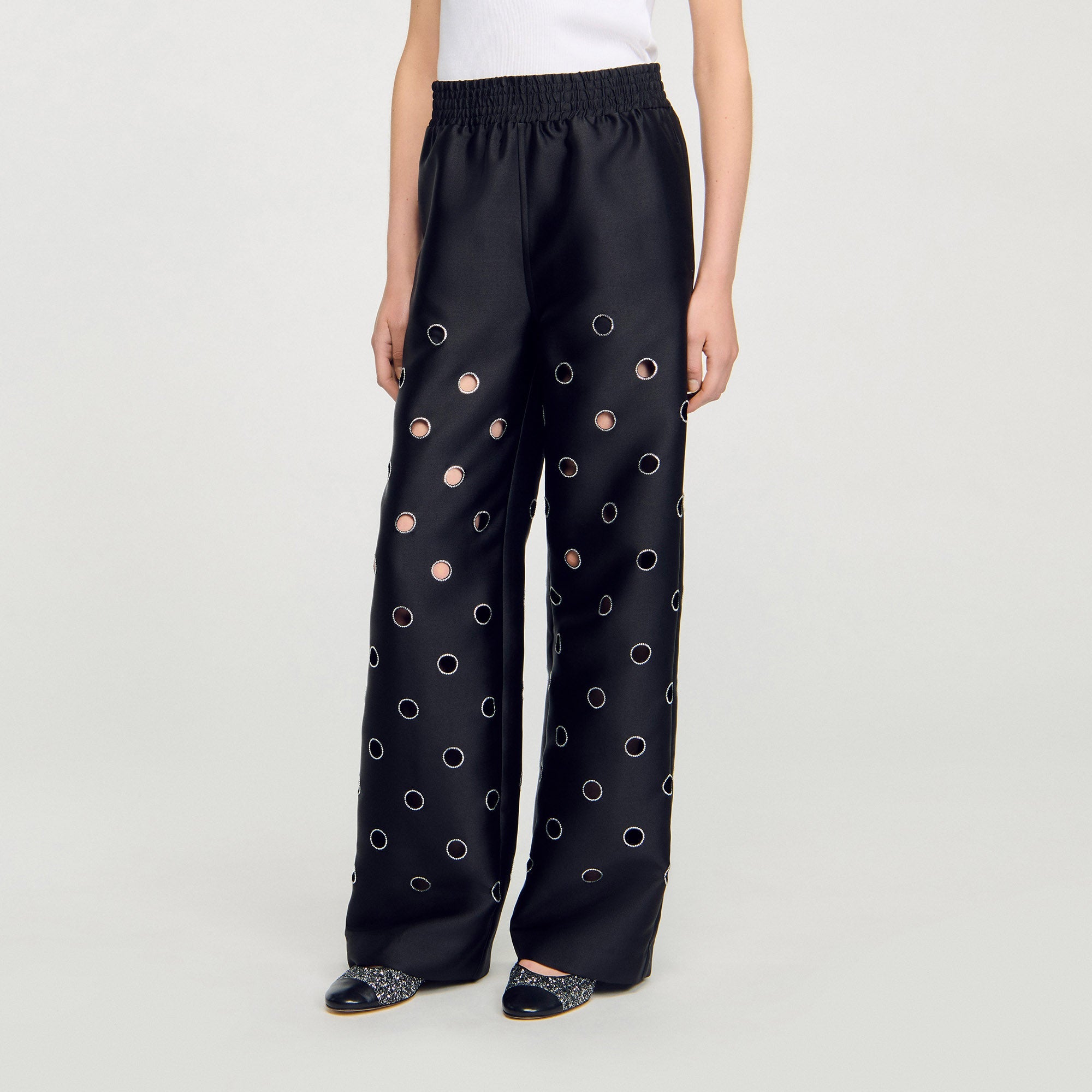 Neptune Rhinestone Trousers Black