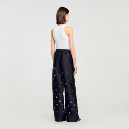 Neptune Rhinestone Trousers Black
