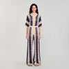 Palmier Two-Tone Open Weave Trousers Blue / Ecru