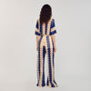 Palmier Two-Tone Open Weave Trousers Blue / Ecru