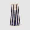 Palmier Two-Tone Open Weave Trousers Blue / Ecru
