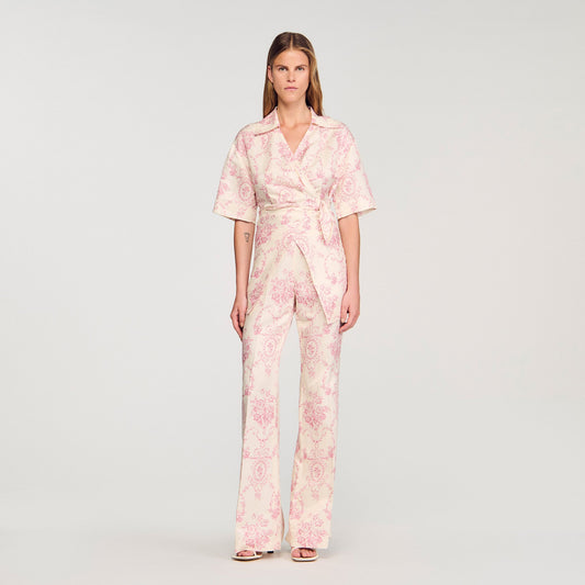 Darwin Floral Trousers Pink / Ecru