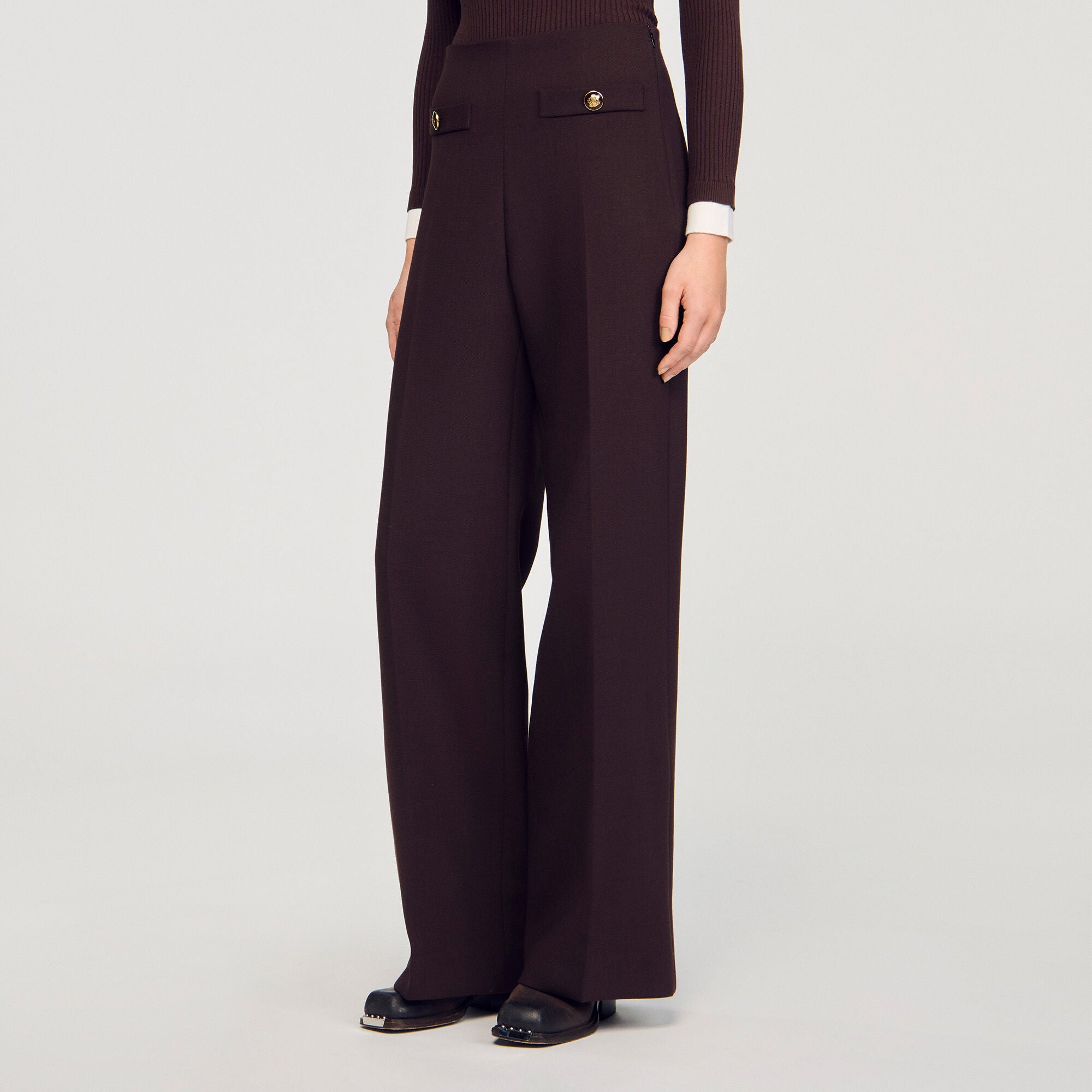 Stephen Flared Trousers Brown