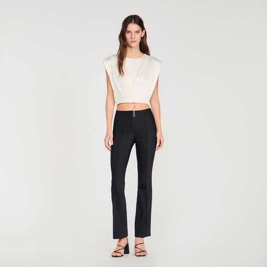 Mody Pleat And Zip Trousers BLACK