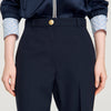 Lionel Wide-Leg Wool Trousers Navy Blue