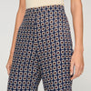 Donovan Floral-Print Floaty Trousers Deep Blue / Ocher